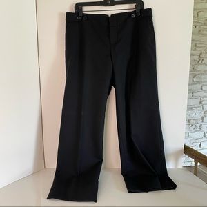 GAP 100% Wool Black Woman's Dress Wide Leg Pants Size 12 ANK Made in India